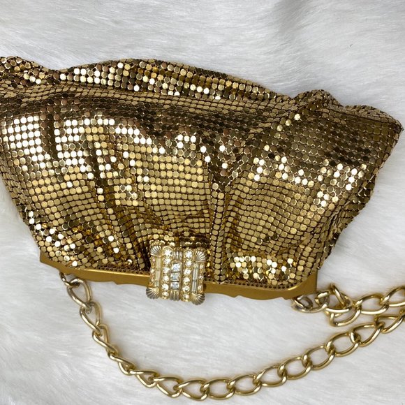 Vintage Whiting and Davis Art Deco Gold Mesh Purse - Picture 2 of 13